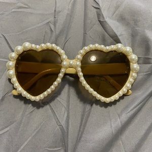 Beige Heart Sunglasses